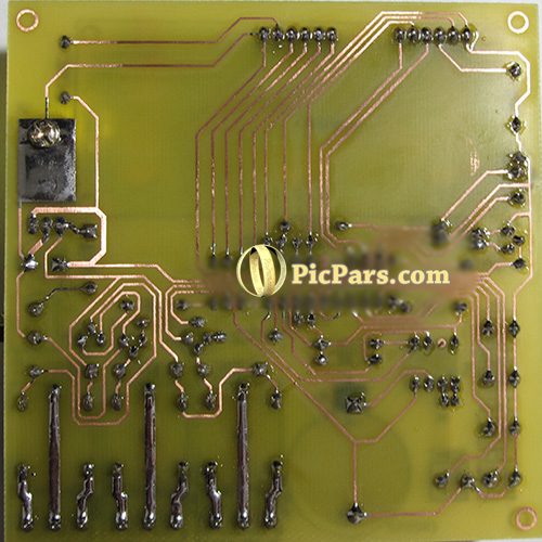 نمای پشت بورد پروژه کنترل اتوماتیک کولرهای آبی با ریموت کنترل و avr